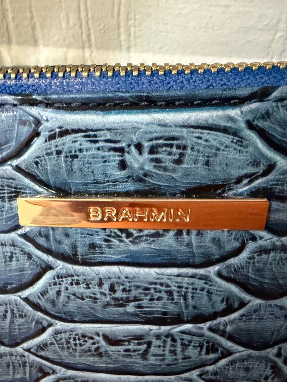 Brahmin Small Carolina Electric Blue Ateague Satchel - Picture 10 of 13